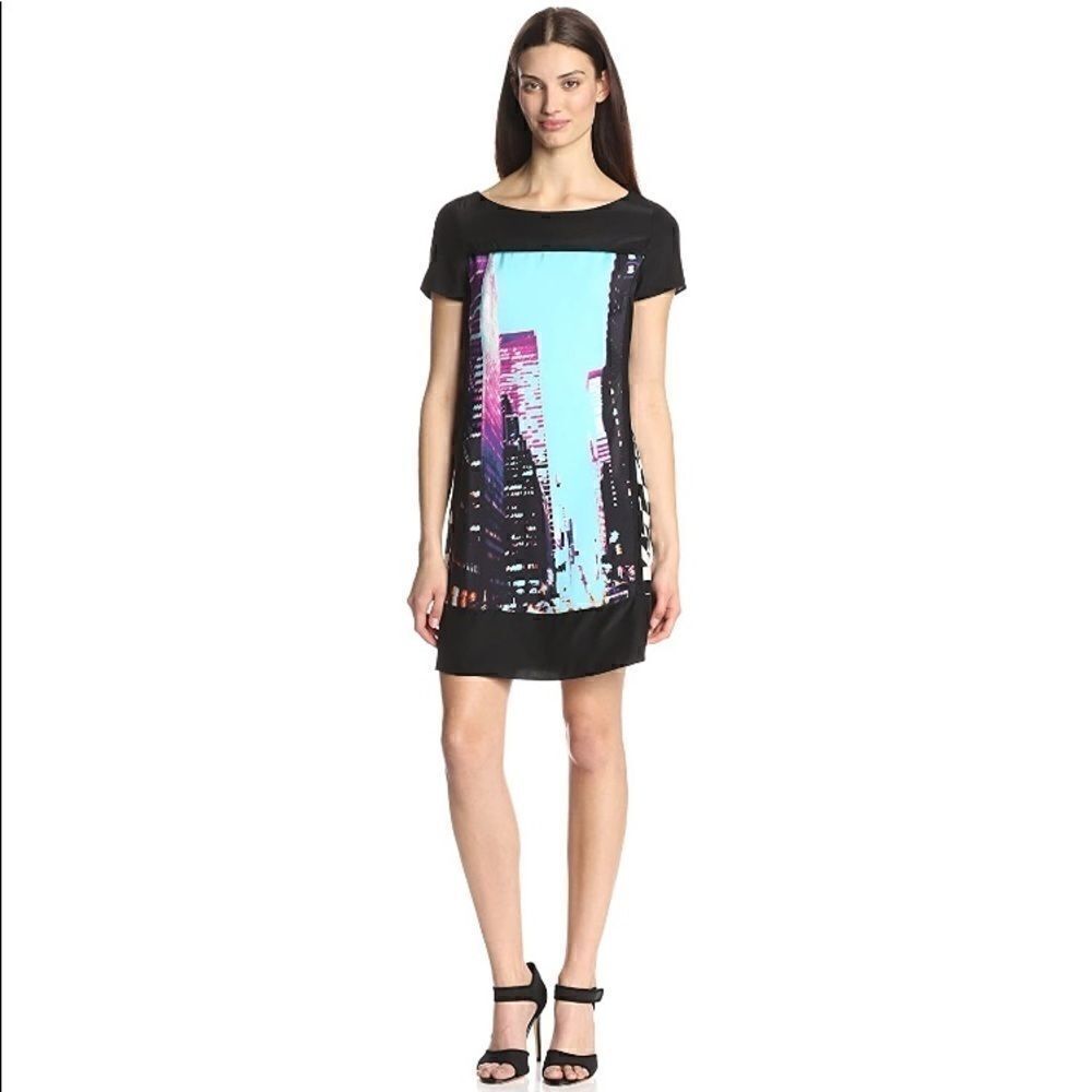 Alice & Trixie Silk Cityscape Shift Dress